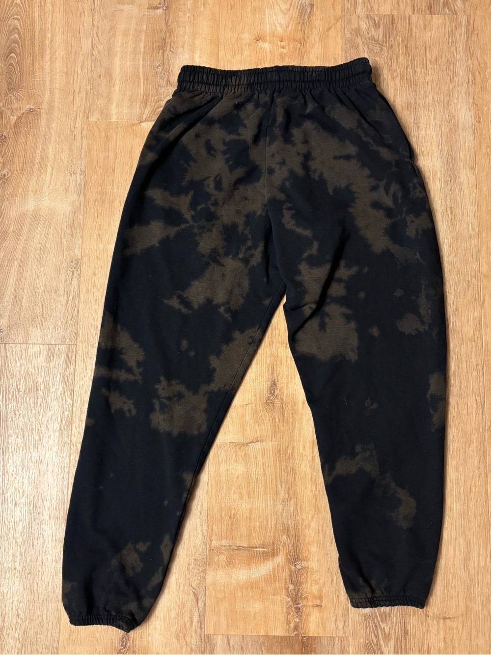 Tie-Dye Black & Brown Jogger Pant skeleton Peace Hand Graphic Bowery supply co M - Picture 5 of 10